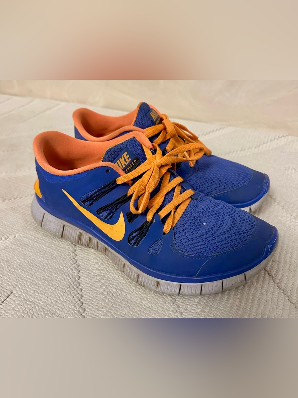 Nike Women’s Free Run 5.0 Blue & Orange Athletic Sneakers tennis shoes
